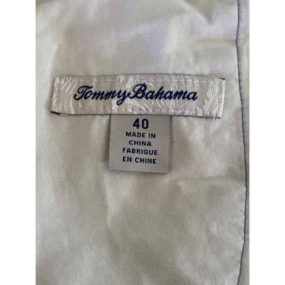 Tommy‎ Bahama Mens Shorts Size 40 100% Linen Blue Tropical Cocktail Print EUC - Picture 9 of 11